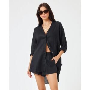 L*Space Black Button-Up Blouse